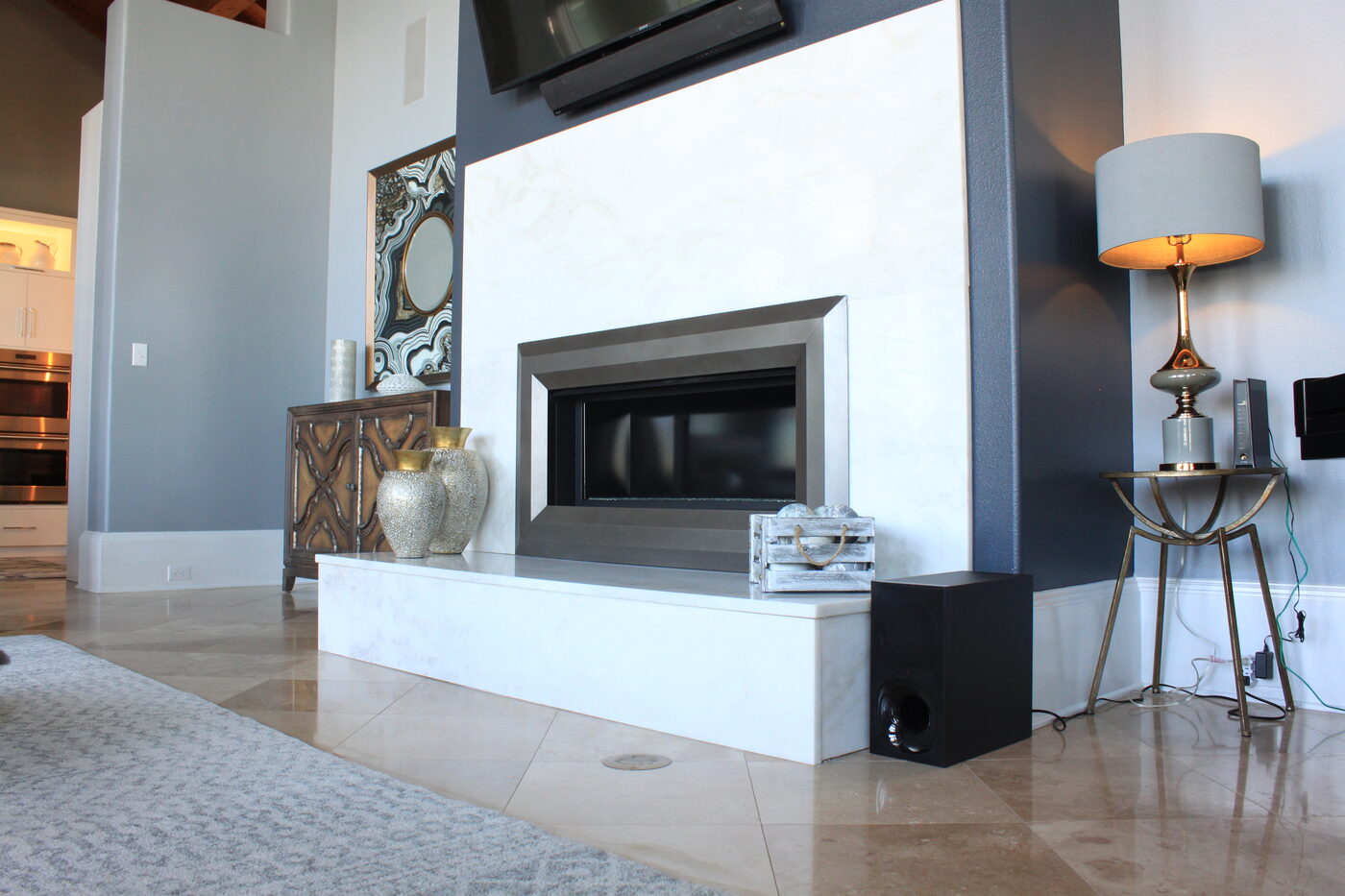 The same surround from across the room