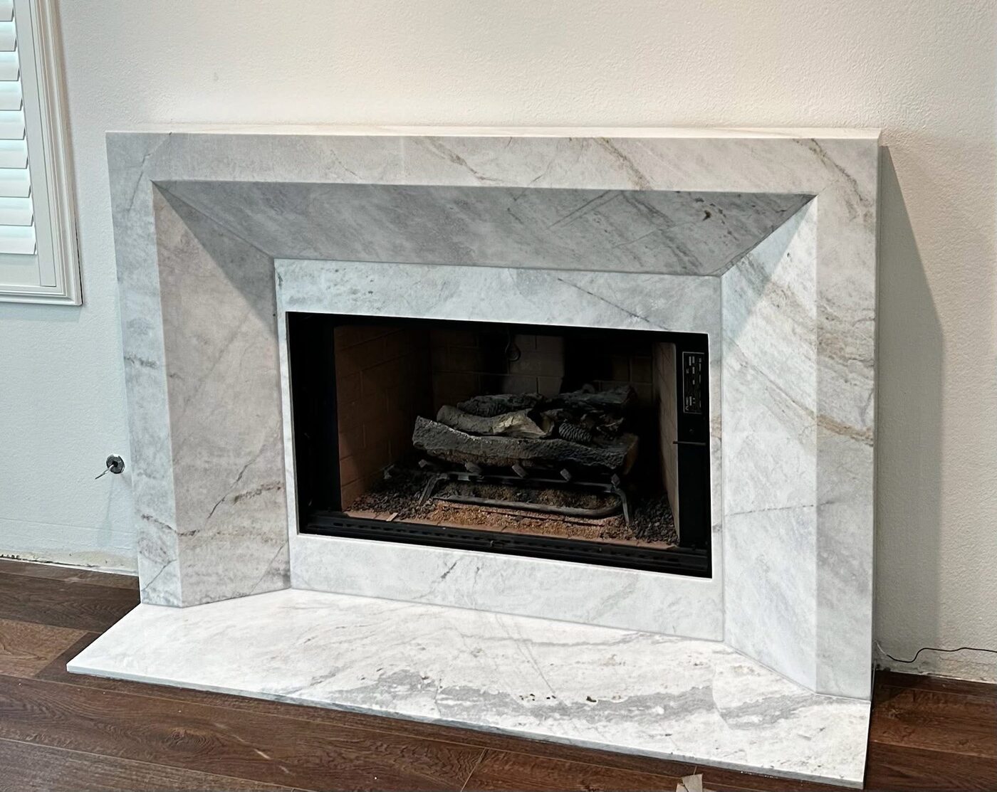 Quartzite surround mitred at the corners
