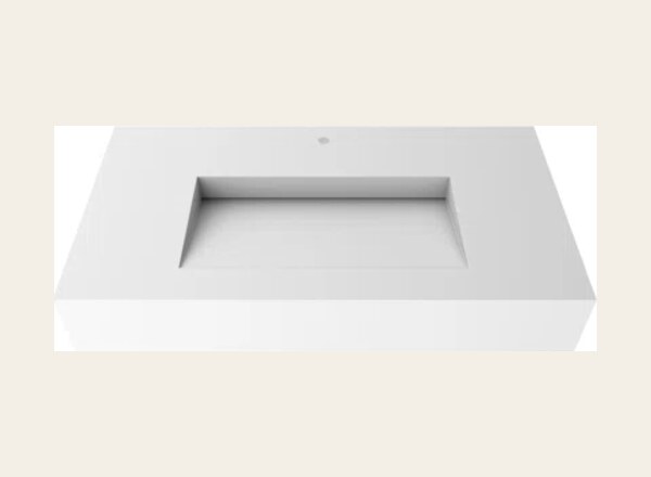 Integrated stone sink cut from the same slab